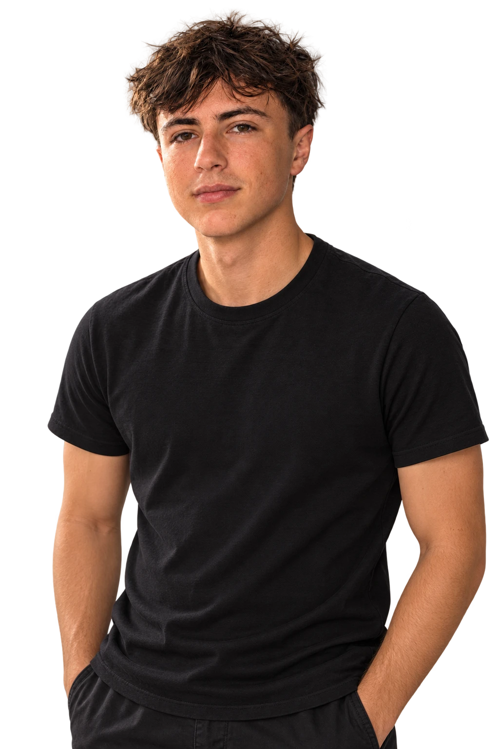 Portrait de Luca en t-shirt noir